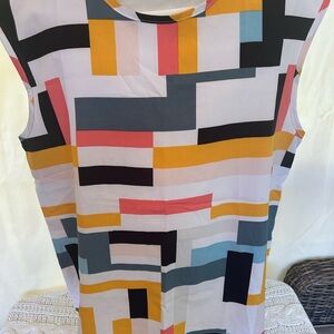 Colorful Geometric Sleeveless Top